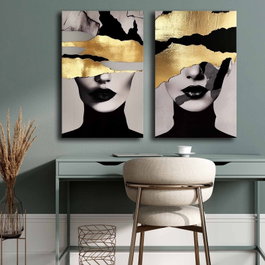 Wallity Conjunto de 2 Lienzos Decorativos Multicolor 45x70 cm